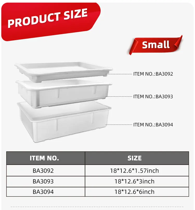 Bakeware restaurant white plastic pizza dough proofing box stackable storage pizza dough tray details