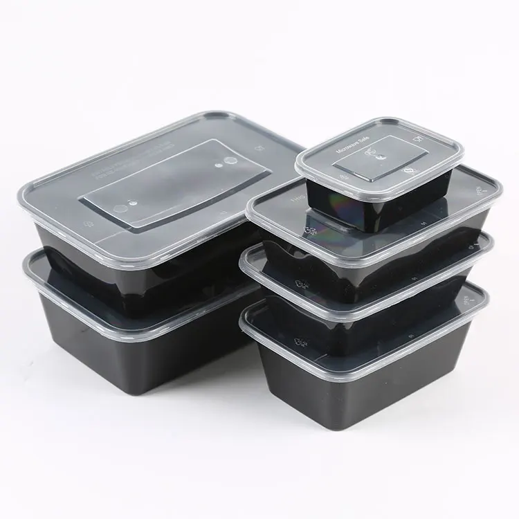 Best Selling Rectangle Food Container Disposable Plastic Lunch Box Cheap Fast Food Packaging