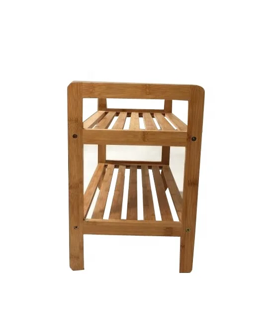 
Современная домашняя вешалка для гостиной, 2 яруса, натуральная Экологически чистая бамбуковая полка для обуви и сапог для дома 