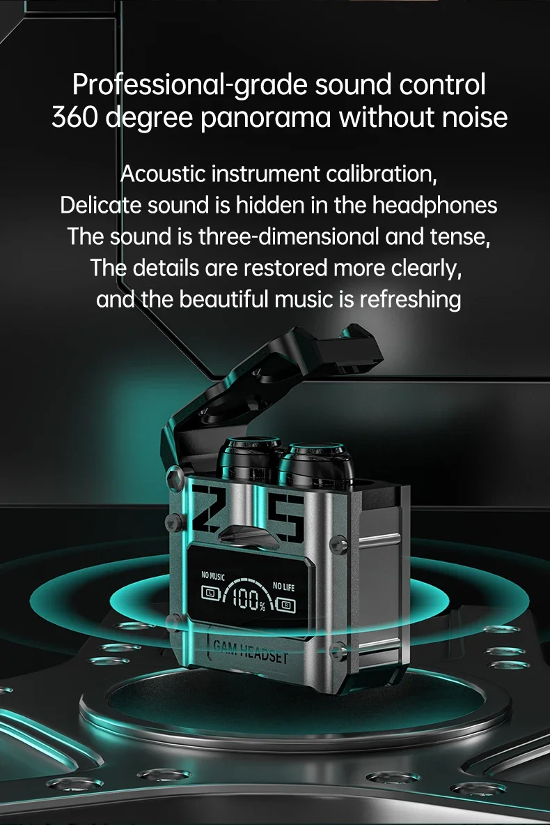 M25 TWS Wireless Headphones Noise Reduction Stereo BT-compatible5.3 Waterproof Headsets With Microphone Gaming Headset