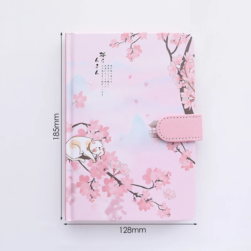 Cherry Blossom Journal Notebook - Sakura Themed A5 Notebook With Colored Pages For Women
