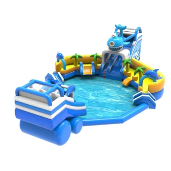 Commercial grade inflatable water toy inflatable water park with pool for adults