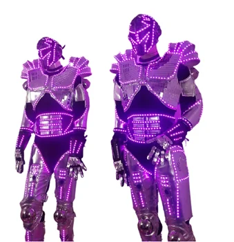 Factory OEM Luminous Dance Led Robot Costume David Guetta Robot Space Suit Costume For Stage Performance