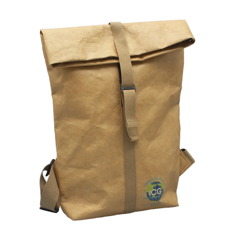 Vintage DuPont Paper Backpack Custom Washable Kraft Paper Backpack DuPont Paper Bag Custom Printing logo