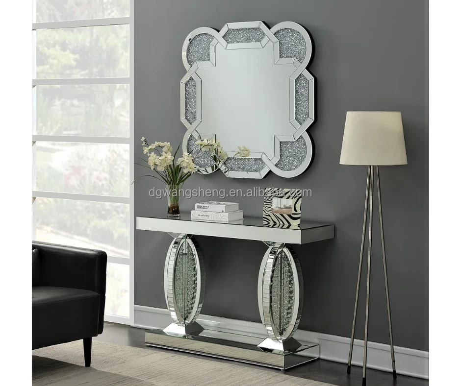Italian Style Handmade Beautiful Mirror Wall Console Table With