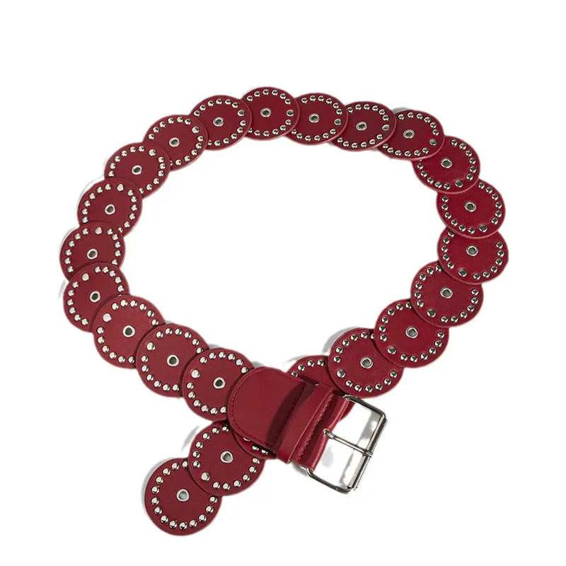 Новый стиль маленький ремень из искусственной кожи в сборе Западный Ремень для одежды металлический с заклепками Пряжка со стразами