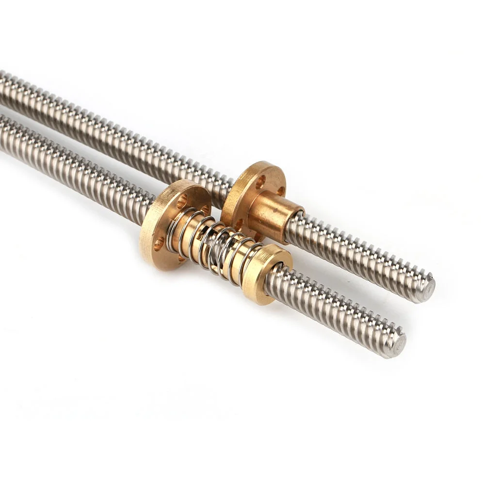 2025 Product T8 Lead Screw Machine Accessories T8*15 T8*20 T8*12 T8*10 T8*2 Trapezoidal Screws Copper Nuts Leadscrew Part