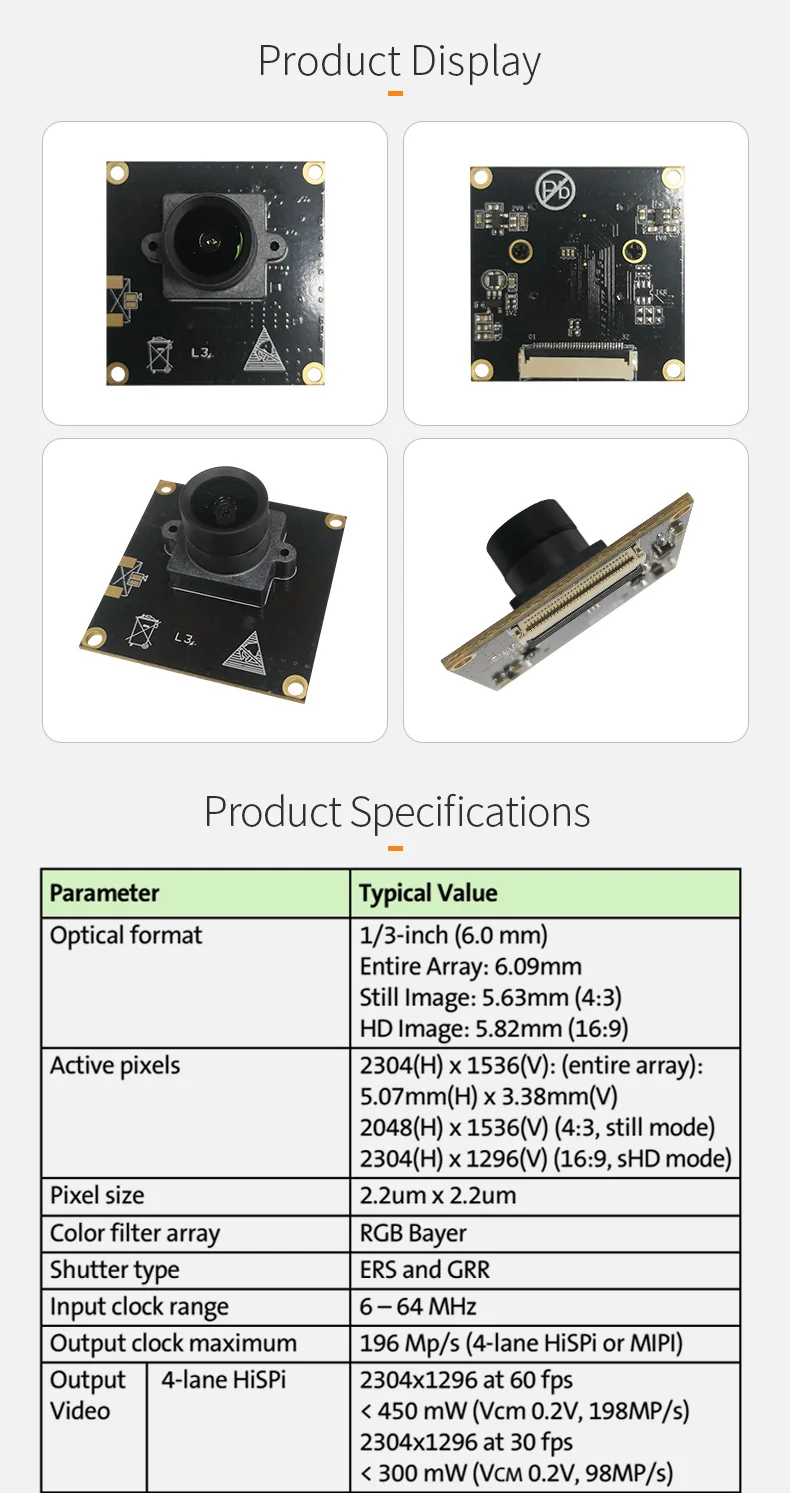 DGZX 3MP Mipi HD 60fps Camera Module插图1