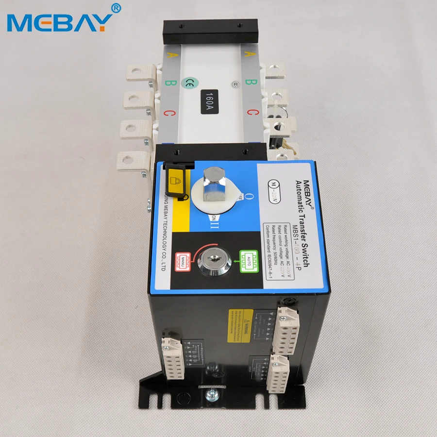 ATS 160A Automatic Generator Transfer Switch Dual Power Changeover Switch 160A 4 Pole MBSI-160GA