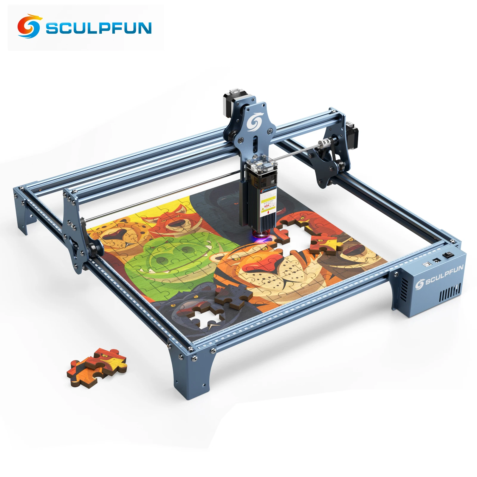  SCULPFUN S9 Laser Engraver - Laser Engraving Machine for Wood,  Acrylic, Stainless Steel with 5.5W High Precision 0.06mm Ultra-Thin Beam  Diode Laser, Quick Assembly, Large Area 410x420mm