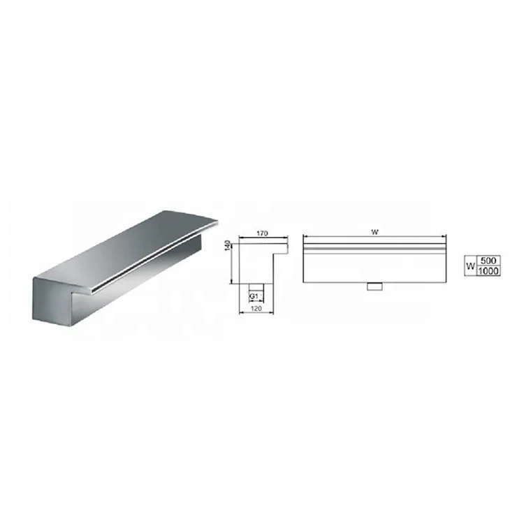 Spillway Бассейн Spa настенное крепление лезвие водопада Каскадный прозрачный бассейн Водный спуск