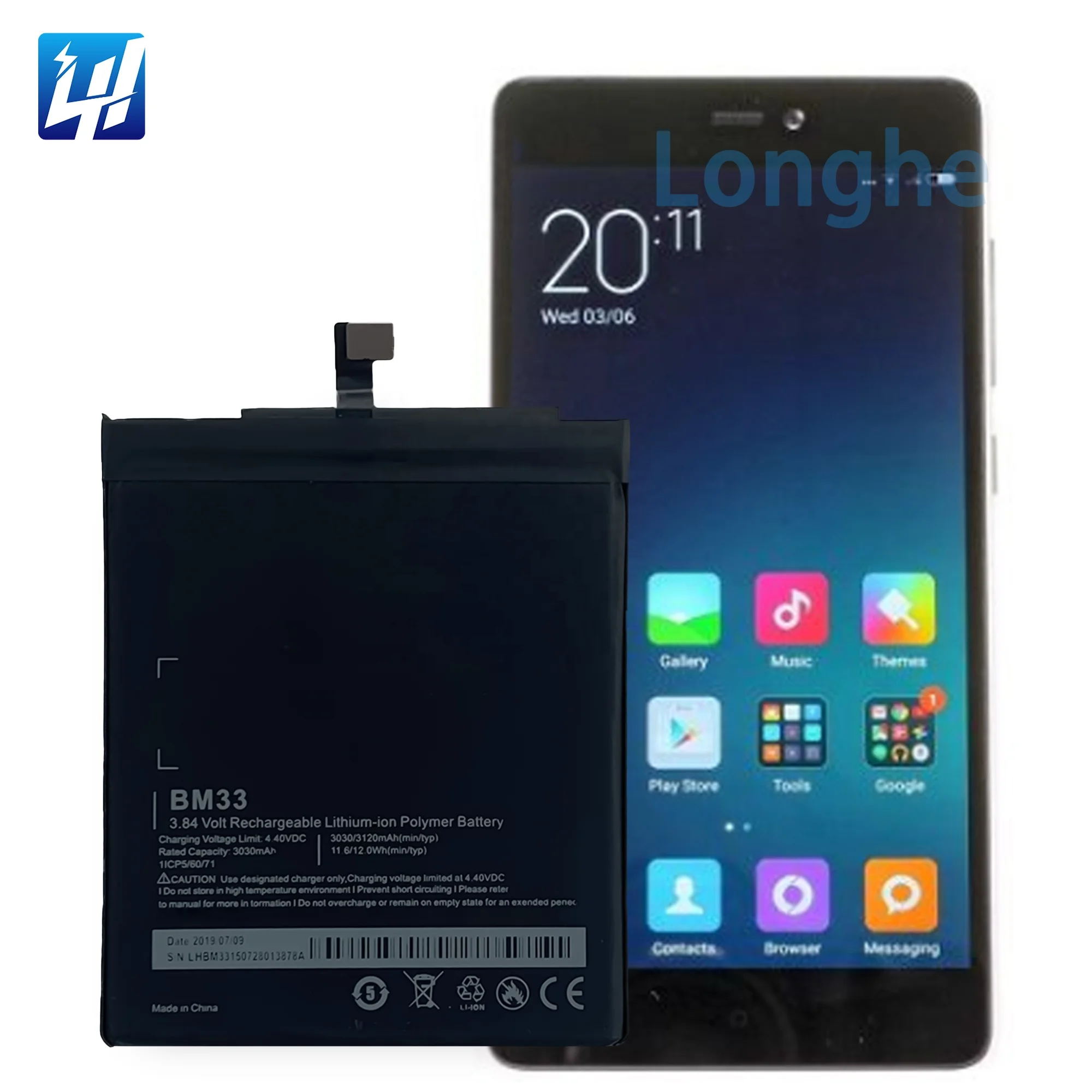 Replacement Mobile Phone Battery BM33 for Xiaomi Mi4i Mi 4i M4i Phone  Batteries 3120mAh