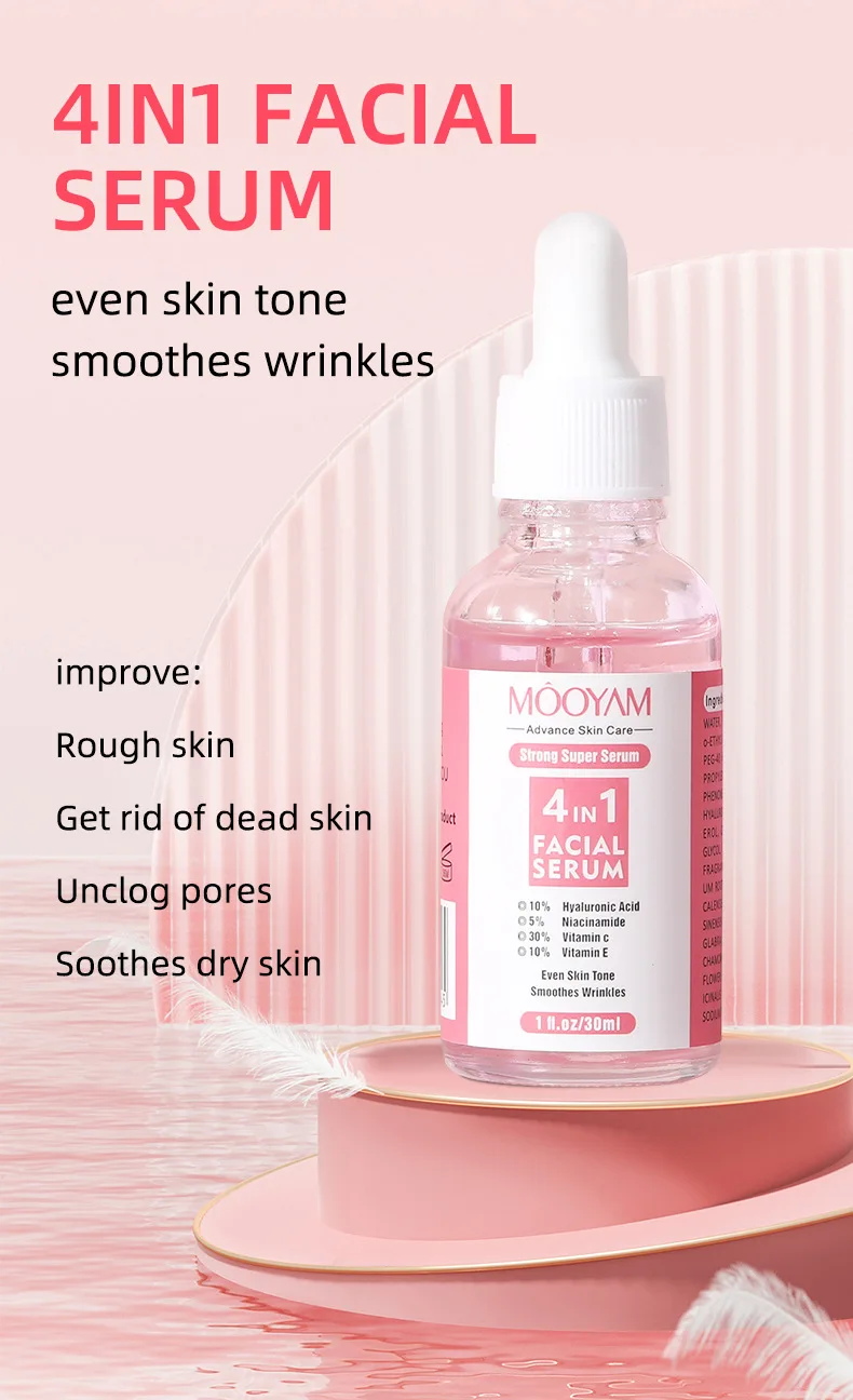 Custom Label Face Serum 4 In 1 Whitening Anti Age Face Serum With 30