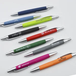 Slim Hotel Pen Promotional Rubber Finish Soft Sheraton w Hotel Ballpoint Pen for Customized Gift Pen