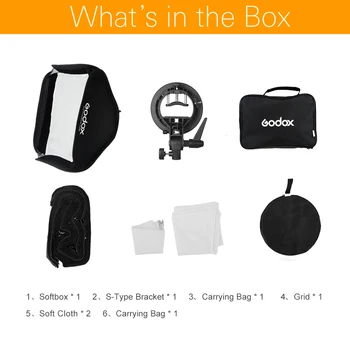 Hot Godox 80 * 80cm Honeycomb Grid Softbox + S Type Bracket Mount Bowens Mount Kit for Can** Speedlite Flash Softbox SFGV-G8080 detail image