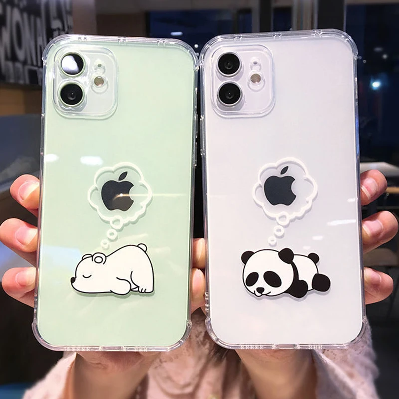 Logisch Mellow Afvoer Cute Cartoon Bear Panda Phone Case For Iphone 12 11 Pro Max 11 Pro 12 Xs  Max Xr Xs X 7 8 Plus Transparent Soft Shockproof Cover - Buy Imd Marble  Mobile