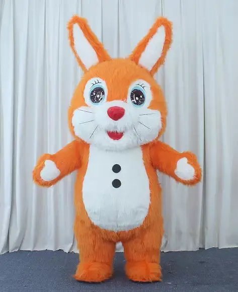 2025 Short Ear Different Color Factory Direct Sales Easter Bunny Inflatable Rabbit Mascot Costume for Adult