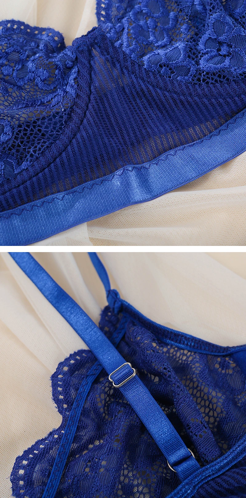 Factory Price Sexy Women Transparent Underwire Erotic 2 Piece Lace Set