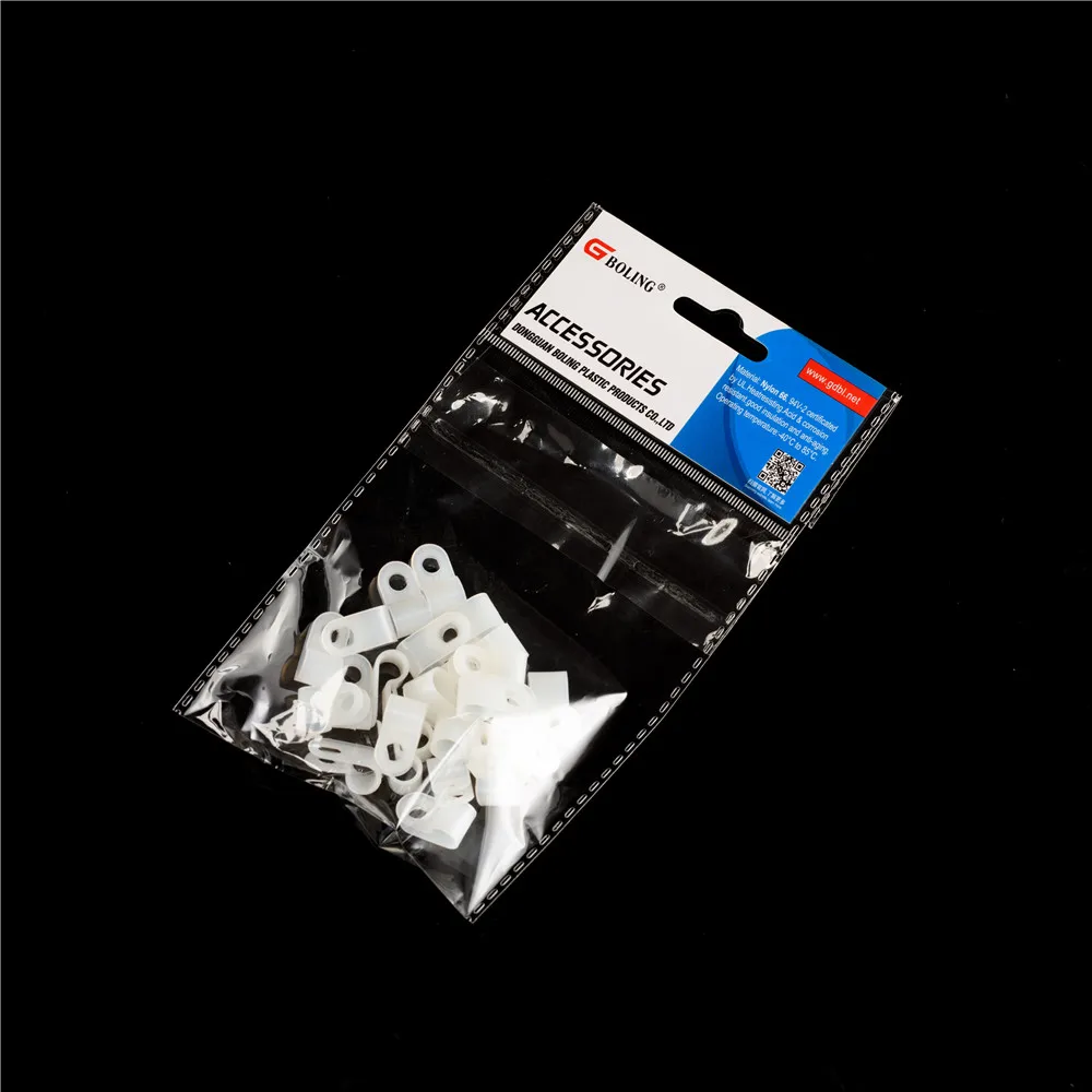 Nylon Screw Mounting R Type Cable Clamp Fastener  Plastic Wires Cord Clip Fixer Holder Organizer