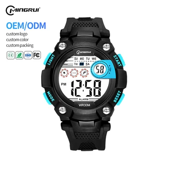 Mingrui Fashion Student Sports Alarm Relogio Running Wristwatch Sport Waterpoof Digital Watches for Men