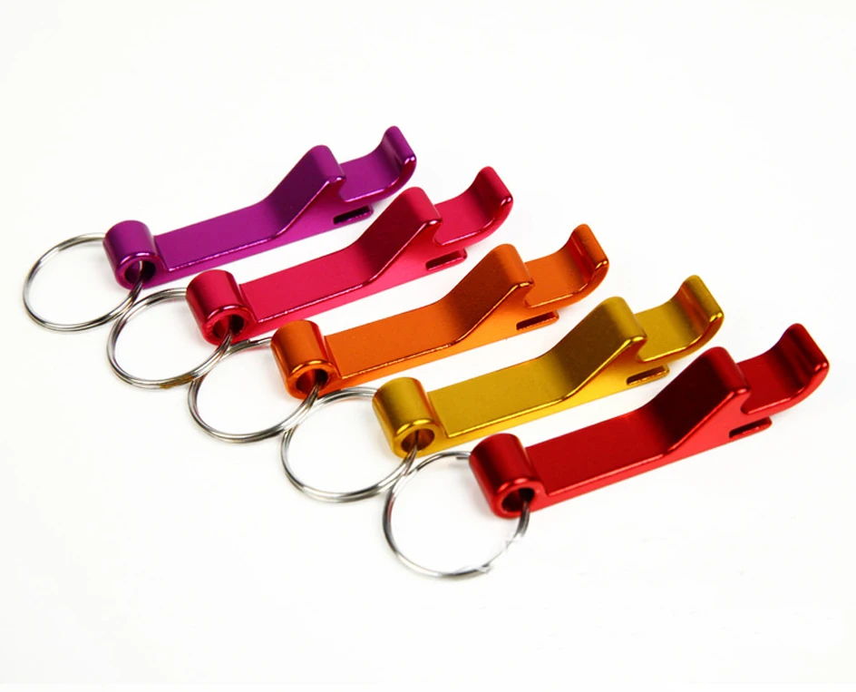 Customized Mini Portable Pocket Metal Bar Tools Bottle Opener Aluminum Key Ring Keychain Beer Bottle Opener