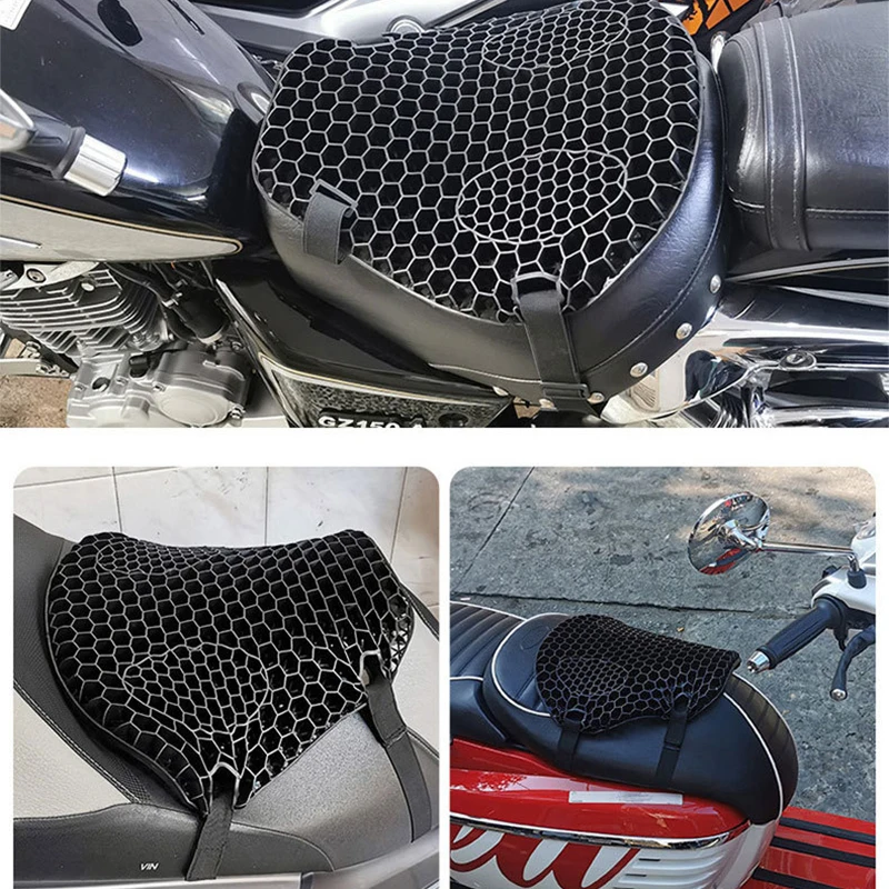 Universal Motorcycle Seat Cushion 3D Honeycomb Design