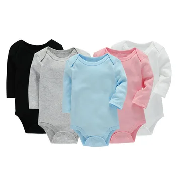 Wholesale cute newborn baby clothes soft knit boutique boys & girls plain baby romper children's onesie