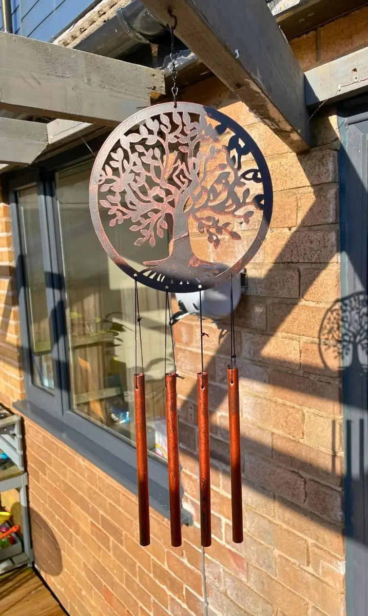 Solar Powered Tree of Life Wind Chime Garden Memorial Ornament