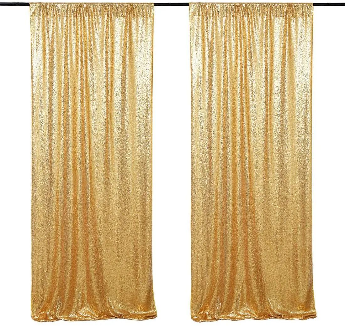 XinLan Free Sample Birthday Party Stage Curtain Portable Wedding Event Stage Decoration Black Sequin Curtain