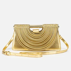 Women's Metallic Cascade Design Handbag with Top Handle Adjustable Shoulder Strap Fashion Evening Party Crossbody Bag