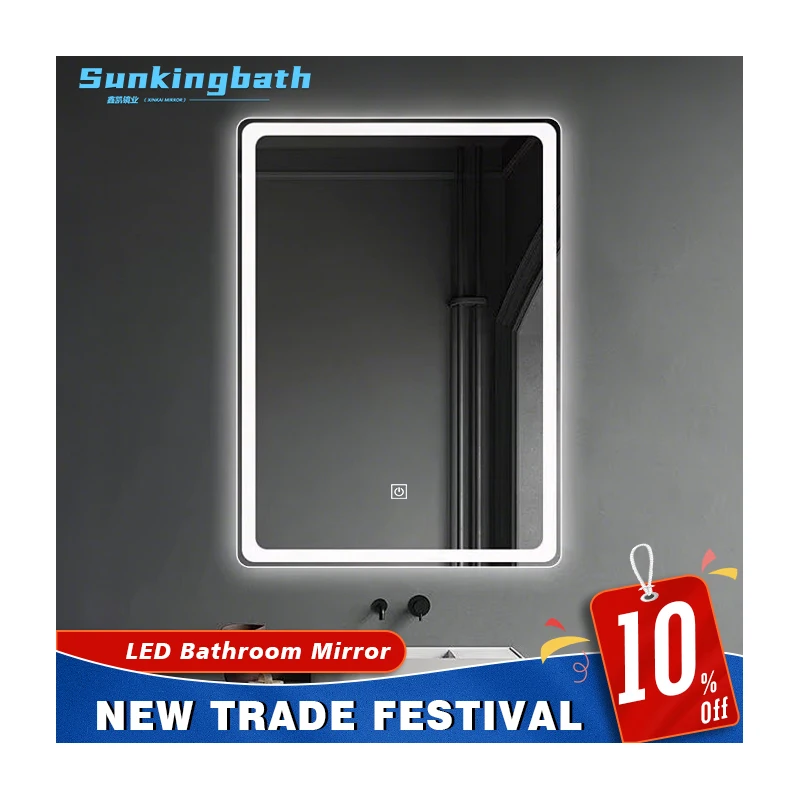 Modern LED Bathroom Mirror Touch Control Anti Fog Led Smart Mirror Bathroom Mirror with Led Light for Modern Washrooms