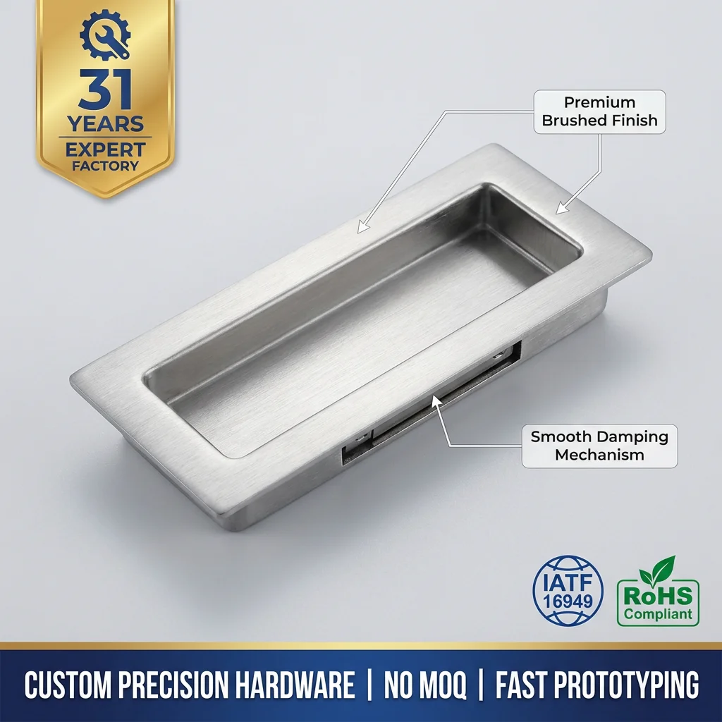 Maniglia incassata personalizzata per fabbrica 31Y conforme a IATF 16949, nessun MOQ, prototipazione rapida, tirante metallico ad alta precisione per B2B di fascia alta