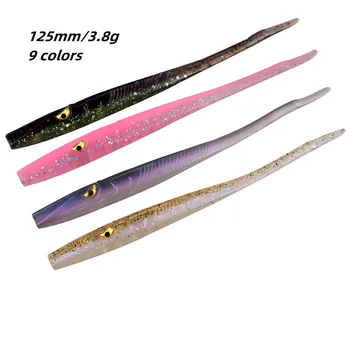 Cheery 125mm 3.8g 3" Needle Tail Slow Sinking Silicone Trout Worm Artificial Soft Bait Fishing Lure for Sea & Earth Worm – Soft Lure – view 3