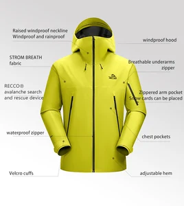 Pelliot Unisex 3L Outdoor Hard Shell Jacket Waterproof Windproof and Wear-Resistant Casual Nylon  Mountaineering Coat