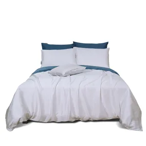 Eucalyptus Lyocell Bed Sheets Tencel Fitted Sheets Plain Bedsheet 2022 With Silk Pillowcase Custom Bedding Set