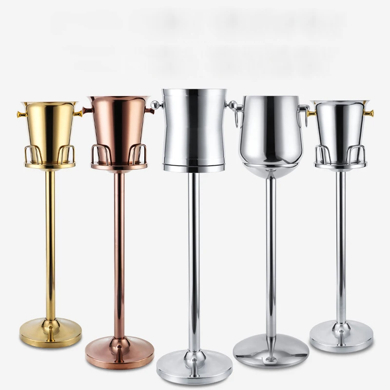 Stainless Steel Ice Bucket for Home Bar with Rose Gold Dual Handles Wine Cooler for Bar Party Restaurant Beer Champagne 3L Ice Bucket 