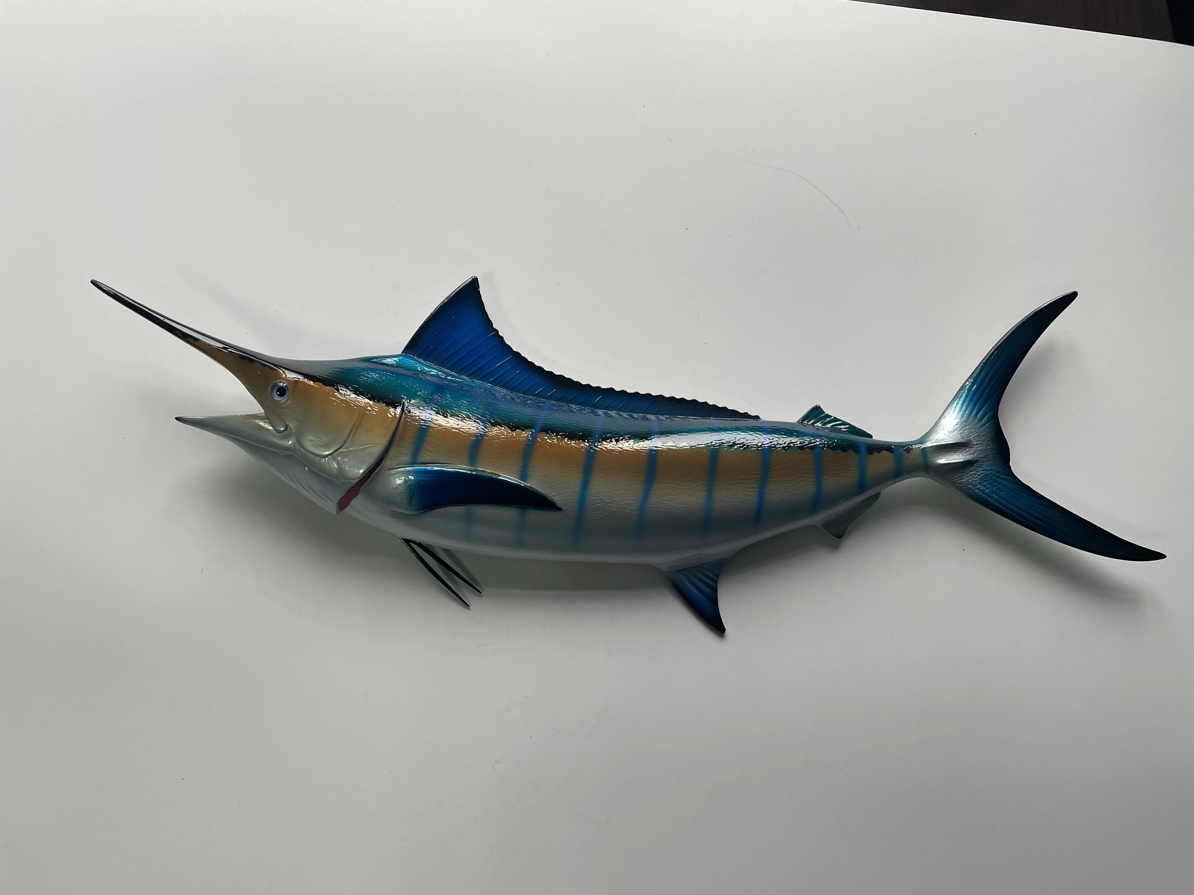 Настенные скульптуры с креплением на стену в виде рыбы трофей ручная роспись подвесной налет Миниатюрный синий Марлин прибрежный