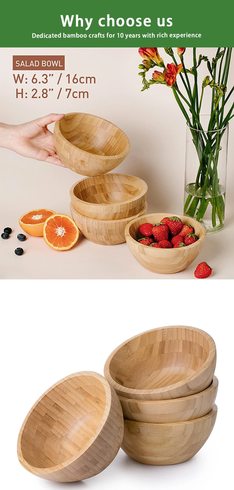 Sale By Bulk Bamboo Salad Wood Serving Bowl For Salads Fruits Food ...