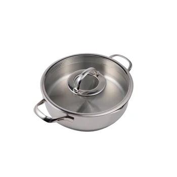 Stainless Steel Cookware 304 Cookware Set 24cm Double Handle Frying Pan