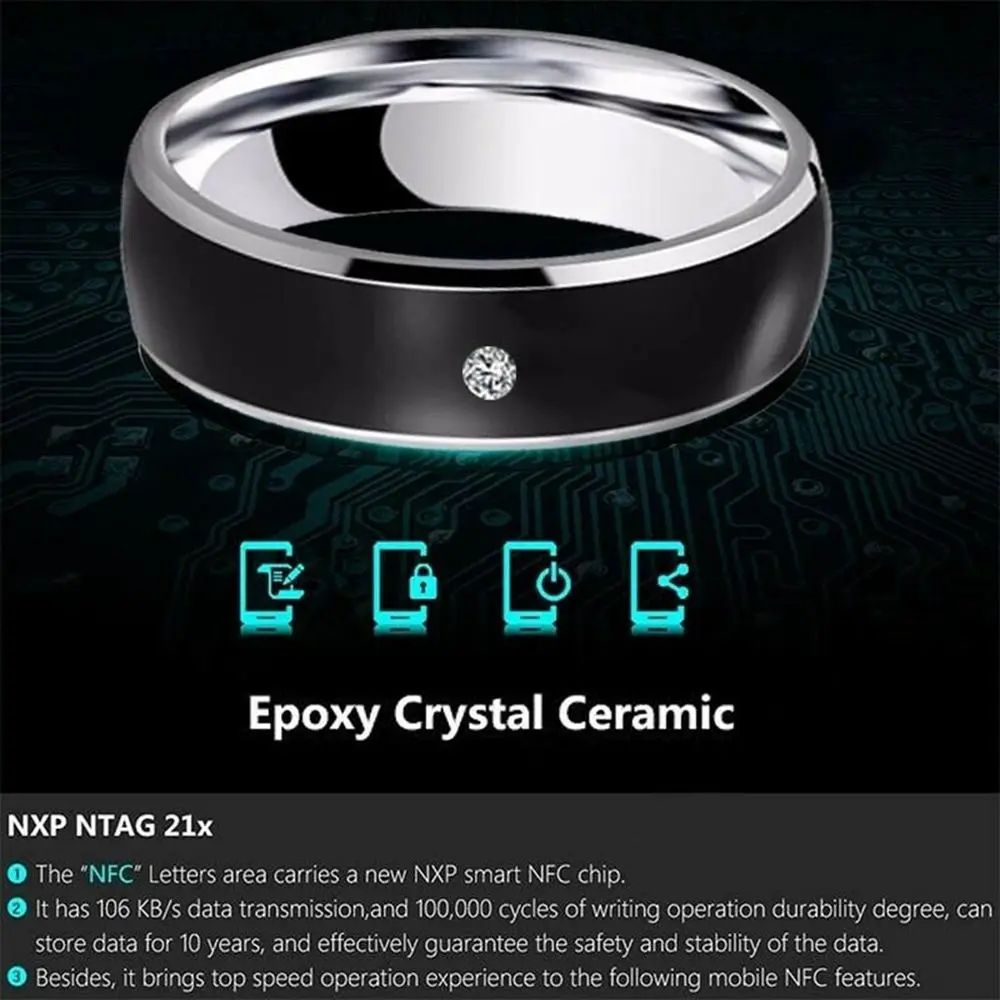 Newest Smart Ring Nfc Gold Waterproof Nfc Smart Ring For Android With ...