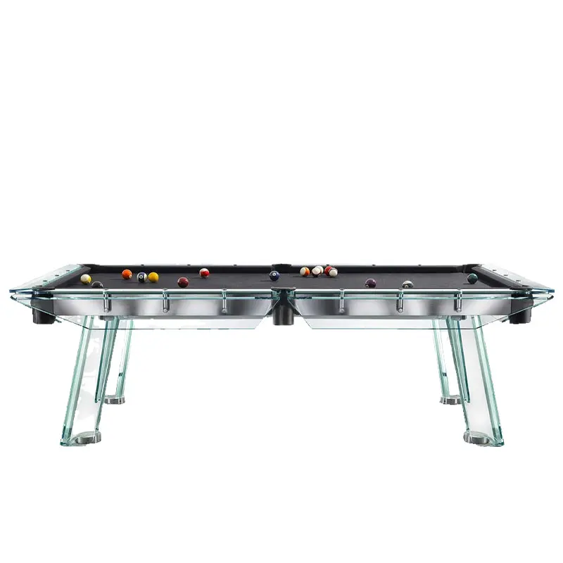 Высококачественный индивидуальный роскошный и модный бильярдный стол из хрустального стекла подходит для домашнего офиса частных клубов