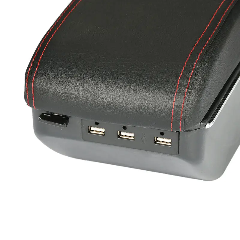 product tiypeor car storage case black pu leather central container armrest box center console organizer-8