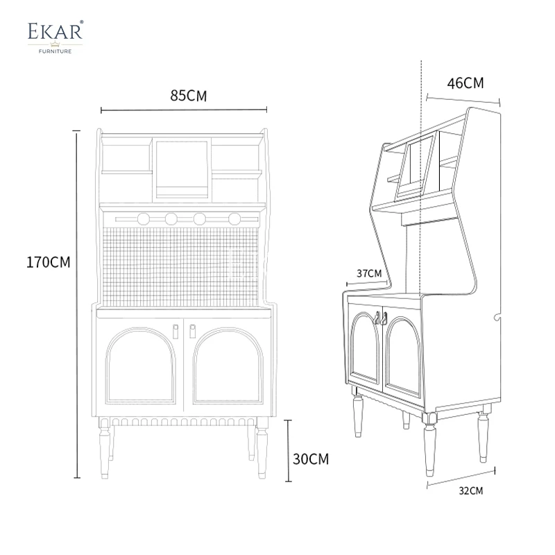 product new design modern cherry wood multi layer practical sideboard-66