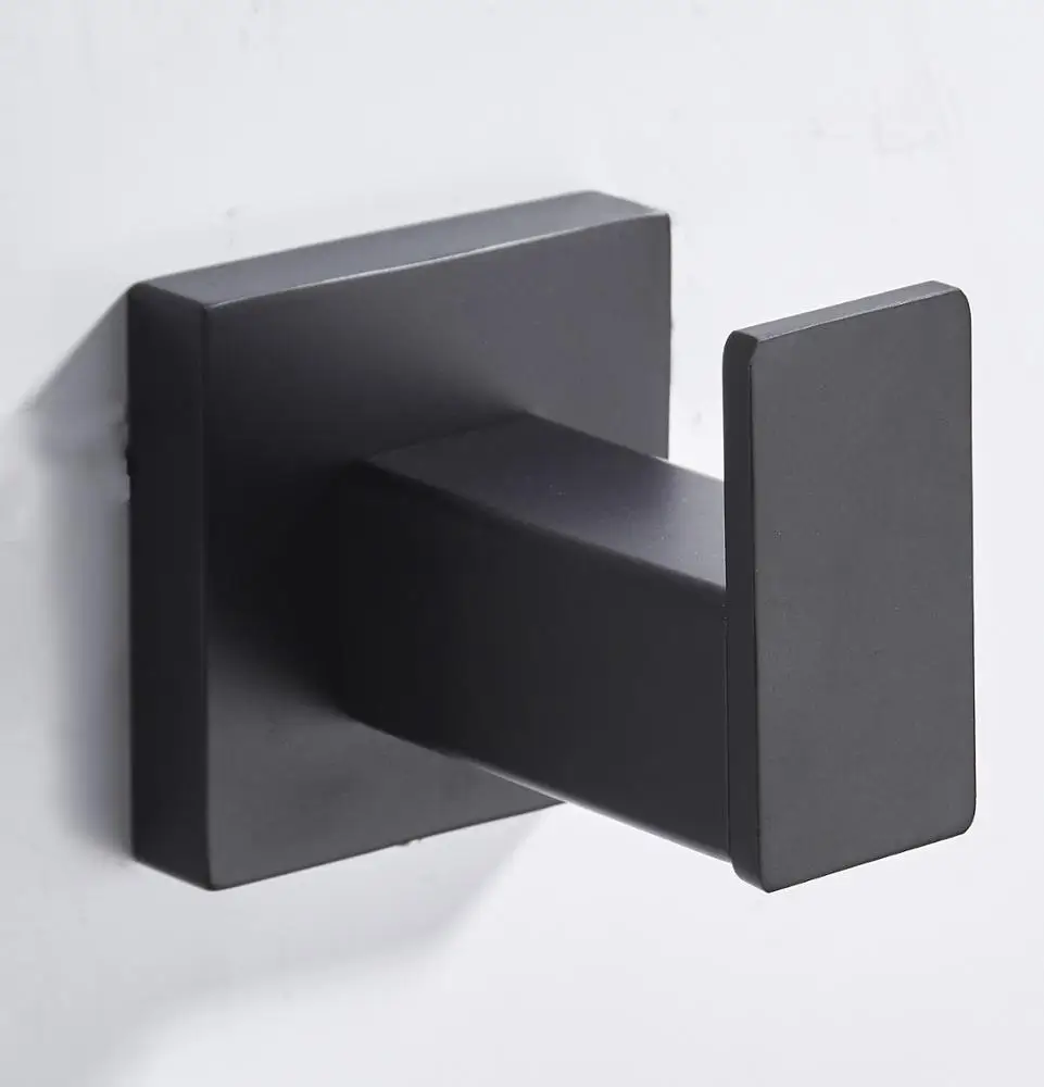 4 Pieces Square Design Matte Black Wall Mount 304 Stainless Steel Bathroom Accessories