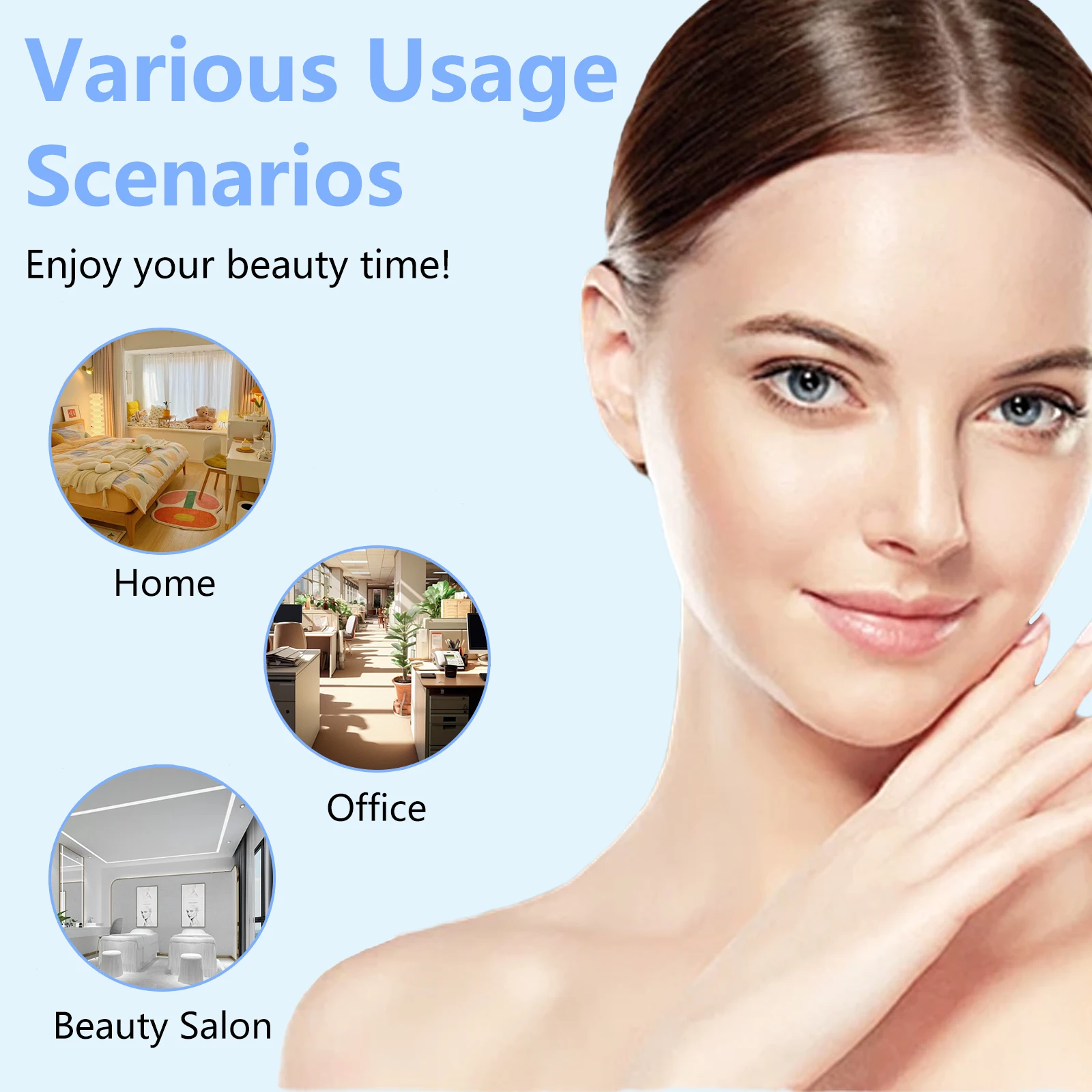7 in 1 High Frequency Facial Electrotherapy Wand Machine Handheld Skin Care Therapeutic Stick