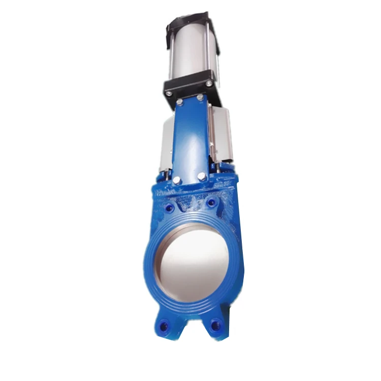 Pneumatic Knife Gate Valve 6 inch Ductile Iron Wafer Type Knife Slurry Valve