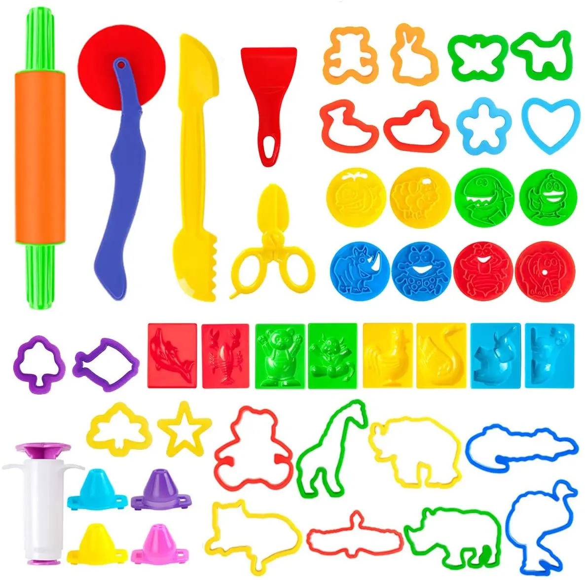 Dough Mold Toy,Coxeer 18PCS Dought Tool Kit for Kids,Various Plastic Moulds Educational Fashion Creative Clay Play Tool Clay Dough Tool,Assorted Colors for Air Dry Clay & Dough Toy 