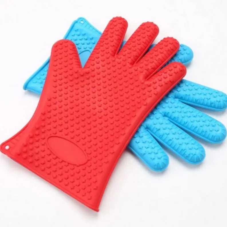 Grilling Gloves Heat Resistant BBQ Kitchen Silicone Oven Gloves Safe Handling of Hot Food Pots and Pans for Barbecue