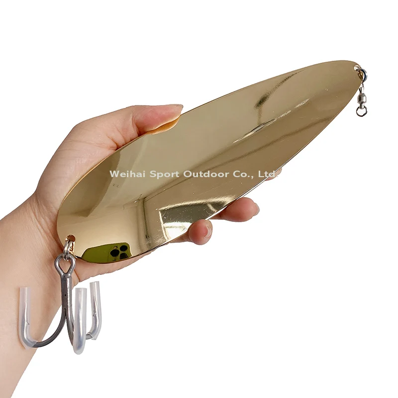 Wholesale 8" 9" 11" Stainless Steel 304 316 Custom Fishing Baits Metal Spoon Heavy Sequin Metal