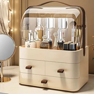 Plastic Storage Sorting Box Countertop Organizer Vanity Desktop Open Compartment Vanity Storage Bin With Handles for Bathroom